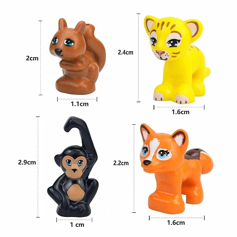MOC Blocuri de Construcție Animale Particule Mici Scenă Tigru Oaie Rață Cal Balene Model Educațional Zoo Asamblat Cadou DIY Cărămizi Jucărie