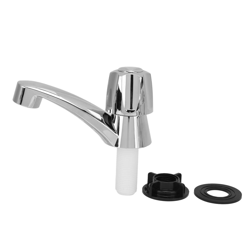 RV One Hole Bathroom Faucet Chrome Plated Single Handle Cold Water Wash Basin Faucet For Yacht Boat RV