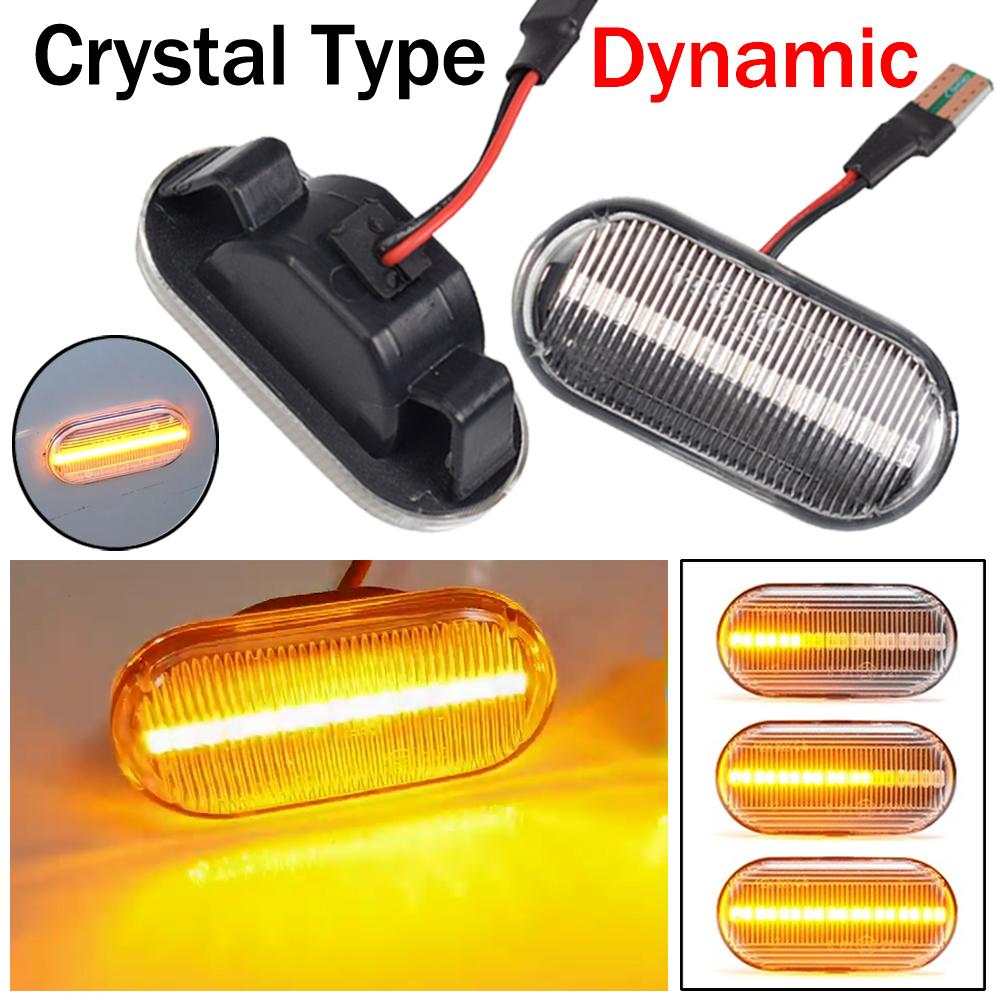 

Светодиодный динамический указатель поворота для Nissan Tiida C11 Note E11 Micra K12 NP300 Navara D40 Qashqai J10, повторитель бокового зеркала Dynamic Crystal