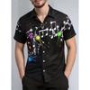 Men's Geometric Pattern 3D Print Shirt Button Up Shirt Casual Shirt Summer Shirt Short Sleeve Daily Vacation Clothing