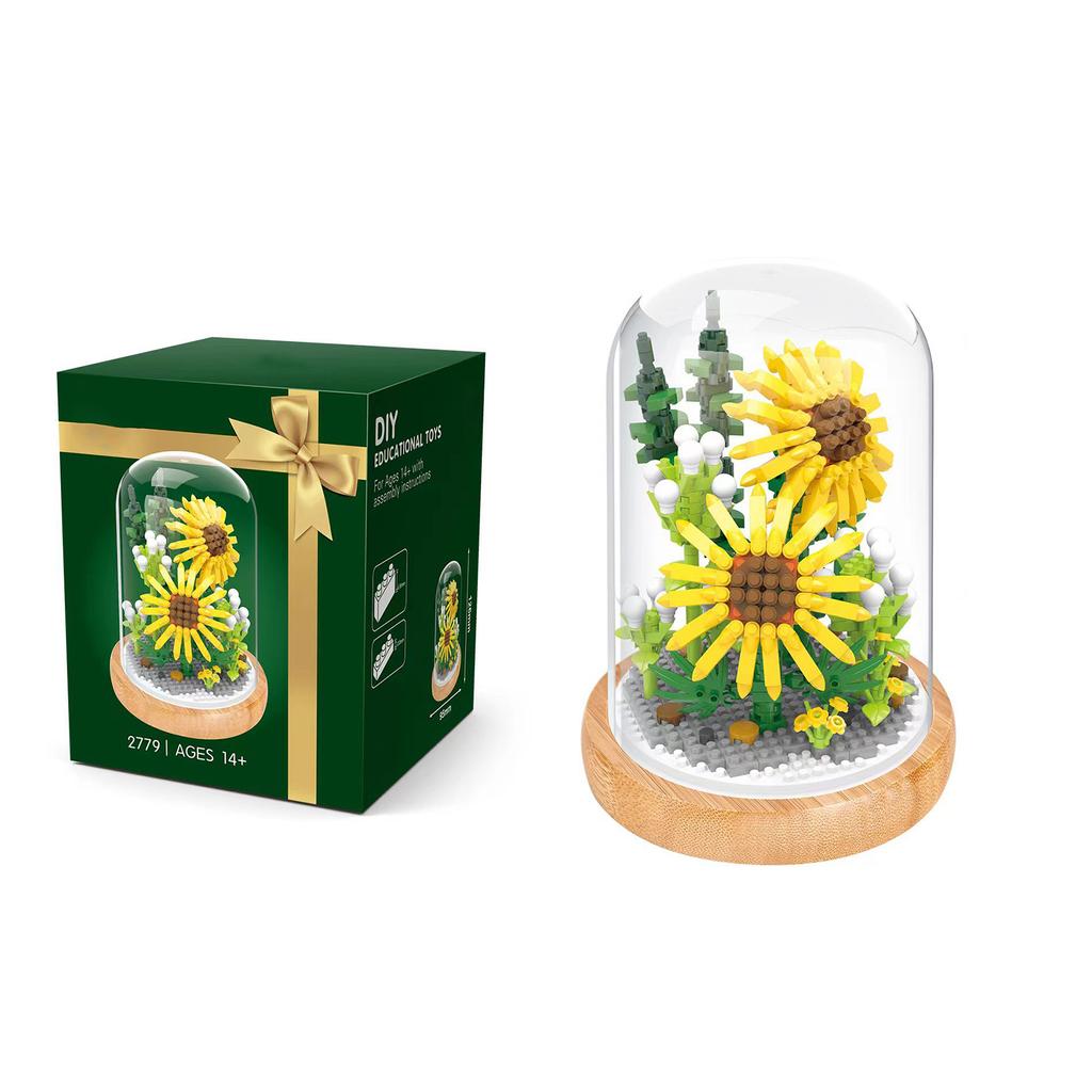 Plant Building Blocks Miniature DIY Building Blocks Bouquet Potted Plants Ornaments Decoration Toys