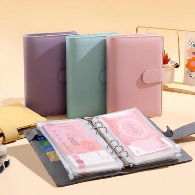 A6 PU Leather Loose Leaf Notebook Cover Macaroon Color Diy Journal Agenda Planner Cover 6 Ring Binder Notebook Cover Stationery