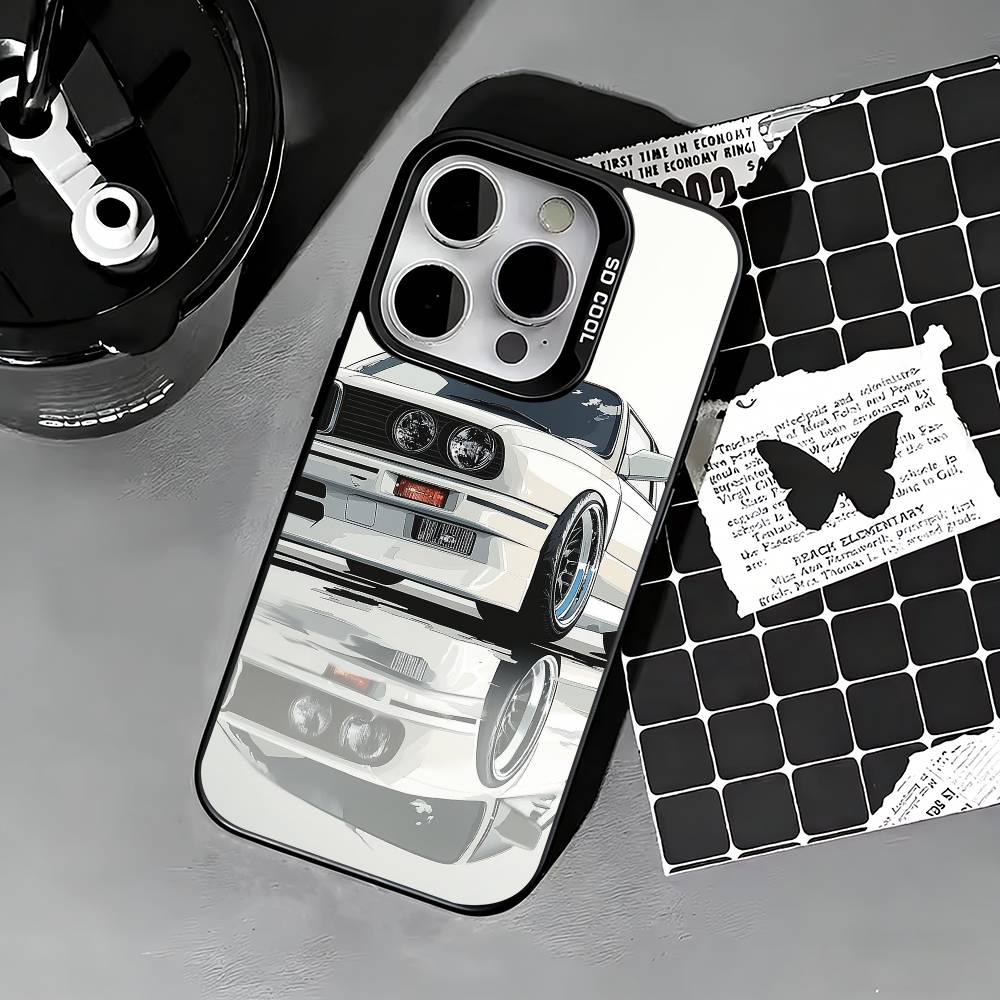 E30 CAR Phone Case For iPhone 17,16,15,14,13,12,11 Plus,Pro Max,XS,Colored Silver Phone Case