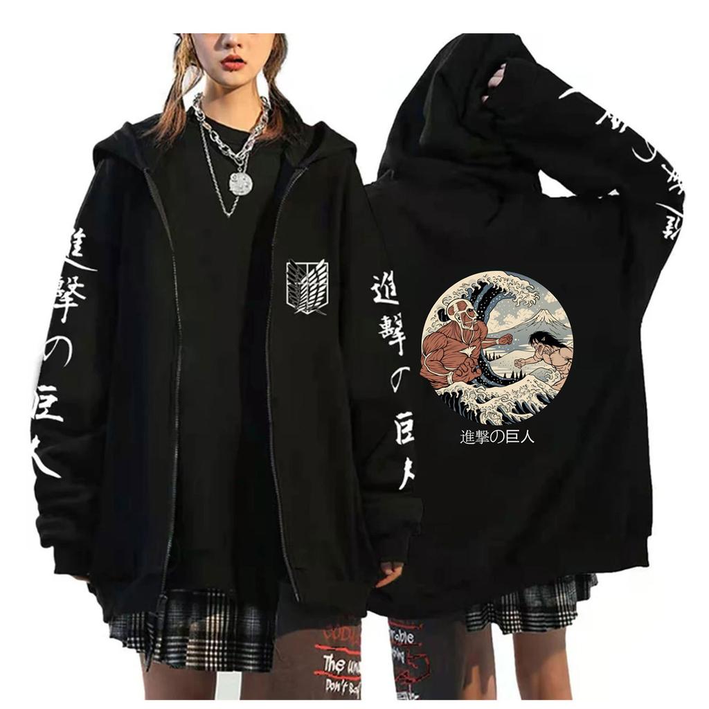 Various Anime Graphic Printed Zip Hoodie Women Men Casual Harajuku Fashion Animen Print Long Sleeve O-Neck Fleece Zip