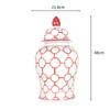 Ceramic Checkmate Jar Red Gingerbread Jar Flower Vase Porcelain Ornament Chinese Handicraft Home Decoration Accessories