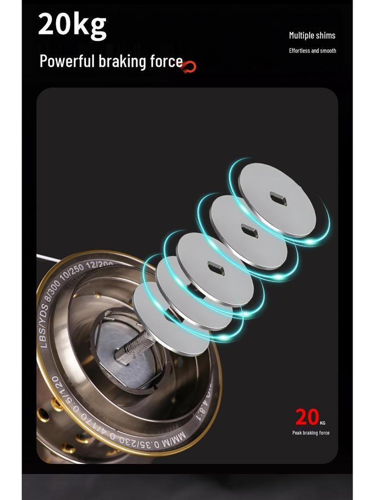 Heavy-Duty Full Metal Fishing Reel: 5KG Braking Force, Anti-Seawater, Long Cast