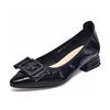 Pointed Flat Shoes Single Shoes Women's Spring Soft Sole Soft Surface Square Buckle Flower Shallow Mouth Low Heel Elastic Band