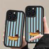 Retro Fun Striped Dachshund Pattern Phone Case for iPhone 17 16 15 14 13 12 11 Pro Max XS X 7 8 Plus SE 2022 16E Creative Cover