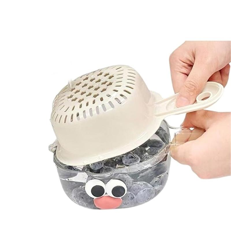 Practical Vegetable Washing Basket Incorporating Drainer Function and Fun Handle for Enjoyable Cooking Experiences