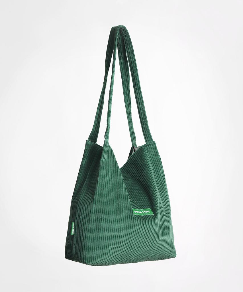 Green Stuff Effortlessly Boxy Shopper Bag 53 Classic Corduroy - Corduroy Green