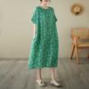 Summer New Spot Retro Flower Literary Women Temperament Knee-length Mid-length Dresses