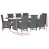 Vidaxl 9-Cz. Garden Furniture Set With Cushions, Beige, Poly Rattan