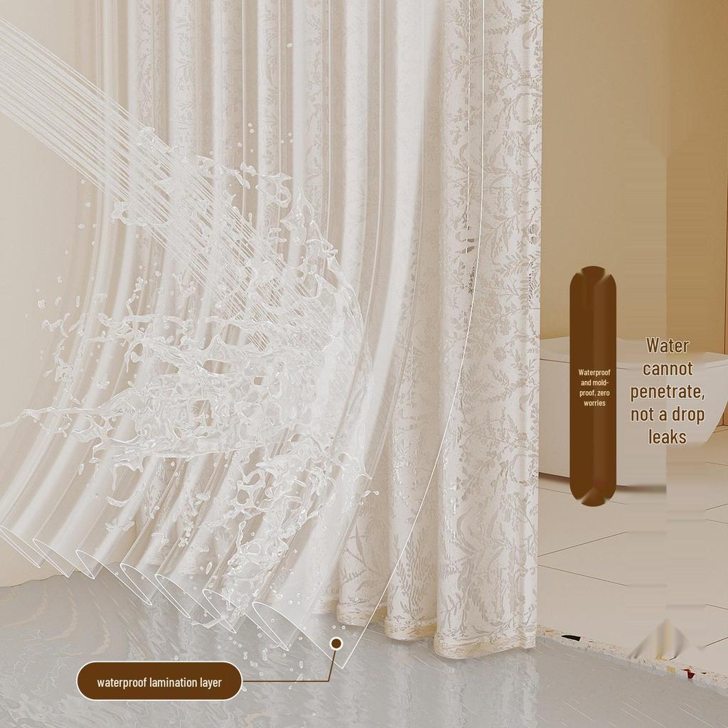 Premium Waterproof Mold-Resistant Shower Curtain for Dry-Wet Separation – Punch-Free Installation