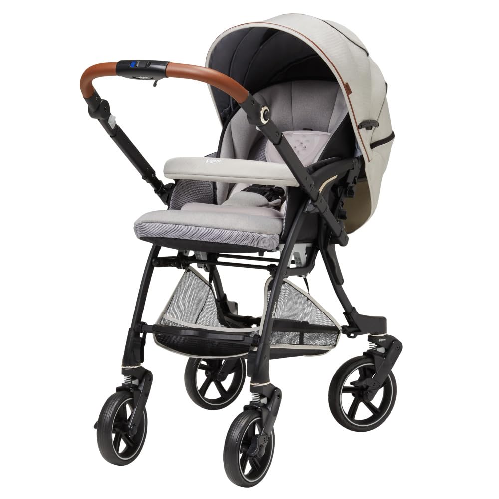 Pigeon nautR NB0-R Double-Facing A-Type Stroller, Shell Gray, for Ages 1 Month and Up, Product Number 4902508002912