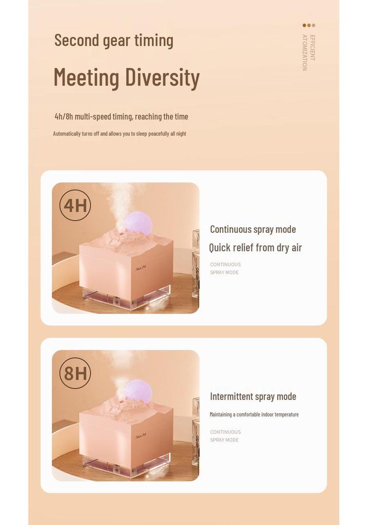 New Moon Large-Capacity Desktop Humidifier - Meteorite Design for Bedroom & Office