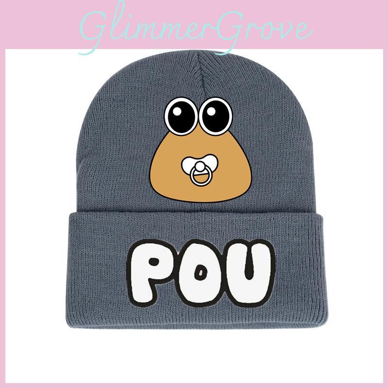 Pou My Pet Alien Knit Beanie Acrylic Thermal Winter Hat For Adults Unisex Cold Weather Gear