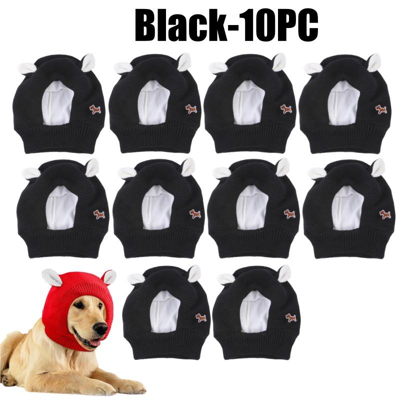 Dog Noise Protection Earmuffs Warm Knitted Winter Hat With Ear Covers Anxiety Relief For Medium Large Breed Canine