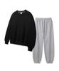 ALVINCLO [Set][Fleece-Lined] Plain Oversized Sweatshirt Jogger/Semi-Wide Pants Set
