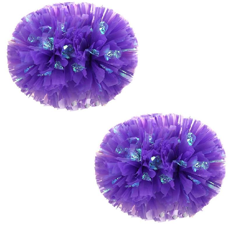 2PCS Colorful Game Pompoms DIY Cheap Cheerleading Cheering Flower Ball Finger Ring Dance Sports Match Product Club Sport Supply
