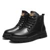 Módní retro boty s vysokým svrškem Pánské kožené motorkářské boty Módní motocyklové kotníkové boty pro muže Zimní ležérní pánské boty Šněrovací Vysoká kvalita