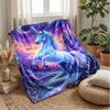 Fairy Tale Unicorn Theme Blanket Lightweight Warm Flannel Blanket Decorative Throw Blanket for Home Decoration