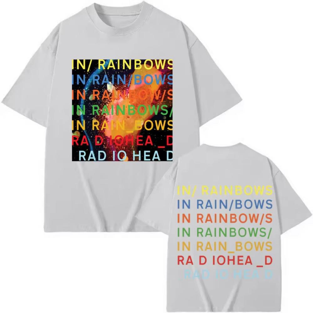 Tricou cu trupa rock Radiohead albumul In Rainbows, îmbrăcăminte pentru bărbați și femei, modă Y2k, tricou de vară casual din bumbac lejer