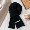 Korean Style Solid Color Knitted Scarf Women Warm Thick Neck Warmer Winter Accessory