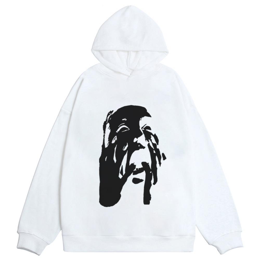 Y2K Hooded Sweatshirt Harajuku Vintage Graphic Print Punk Hoodie Sweatshirts Hip Hop Streetwear Oversized Rock Goth Pullover Top
