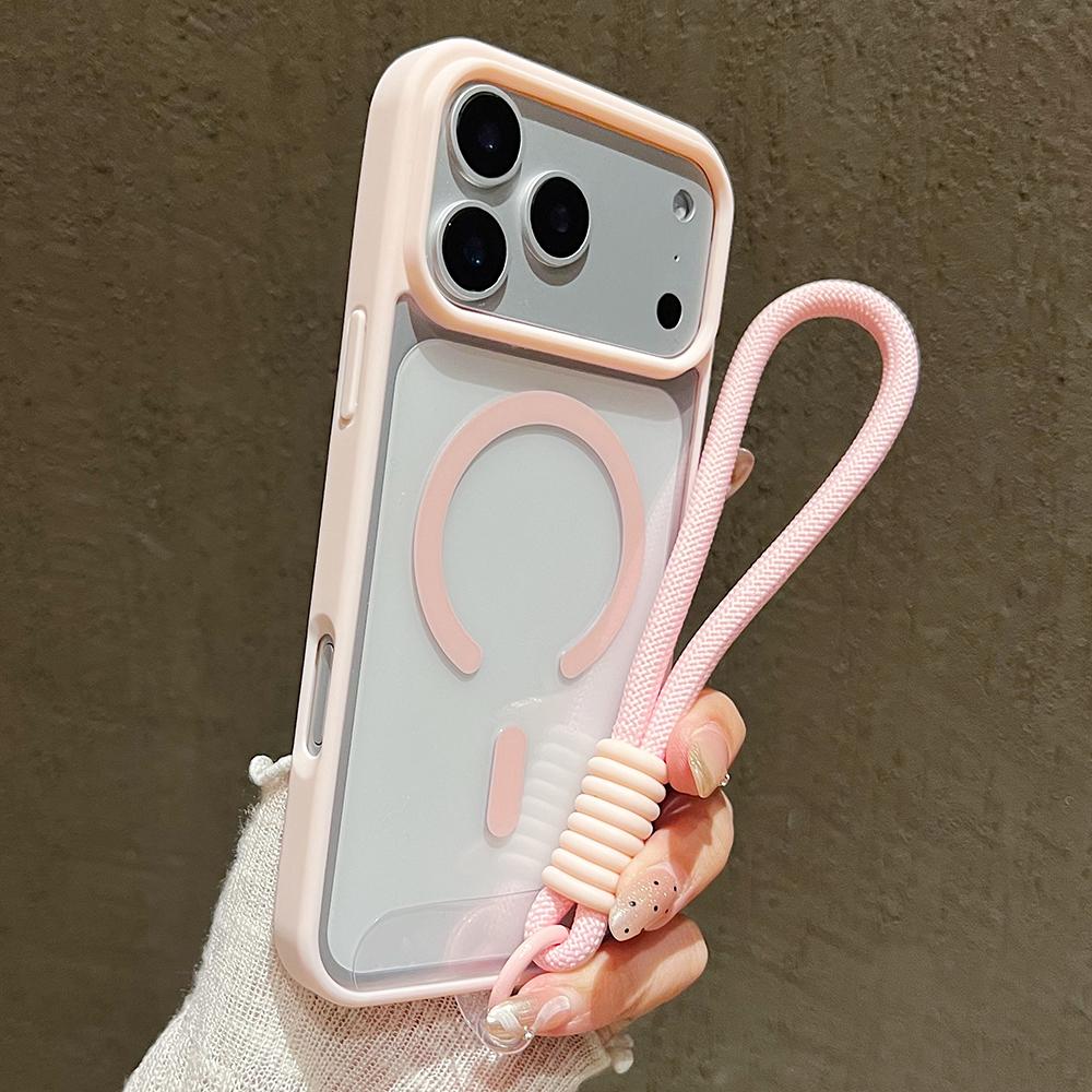 Luxury With Lanyard Clear Phone Case For 17 16 15 14 13 12 11 Pro Max 16 Plus 16E 17 Air Magnetic Bumper Back Cases Cover