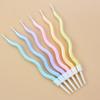 6pcs Hot Selling Paris and Rome Streamer Birthday Candles Beads Gradient Threads Candy Colors Creative Party Cake Decorations
