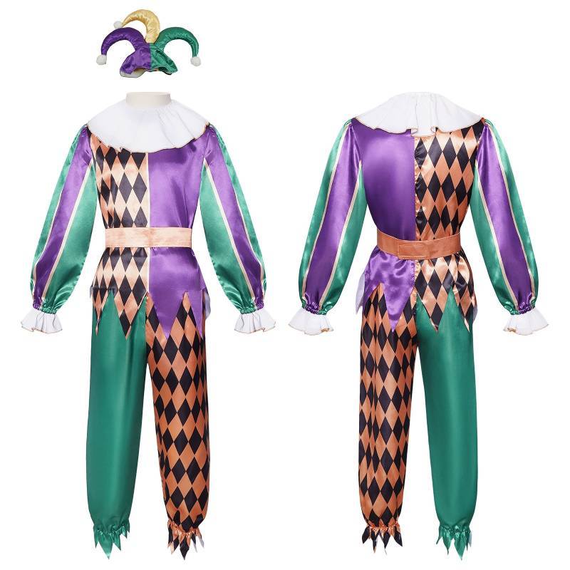 Clown Costume For Kids And Adults With Polyester Fabric For Cosplay And Halloween Events
