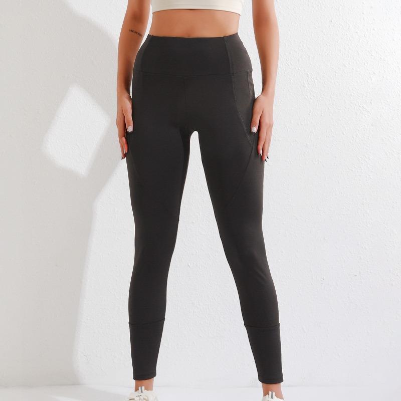 Women S High Waist Slim Fit Fleece Yoga Leggings With Zipper Pockets