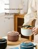 304 Stainless Steel Large Capacity Instant Noodle Bowl with Lid and Heat Preservation for Dormitory or Lunch.