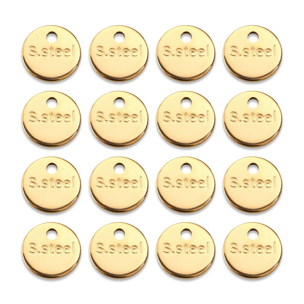 20pcs Stainless Steel Extend Tail Chain Charms Tag Gold Steel Color Multi-style Pendant for DIY Necklace Bracelet Jewelry Making