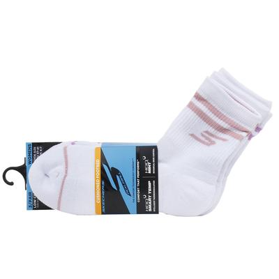 3pk Wmns LC PB Varsity Stripe Socks, Womens White Socks