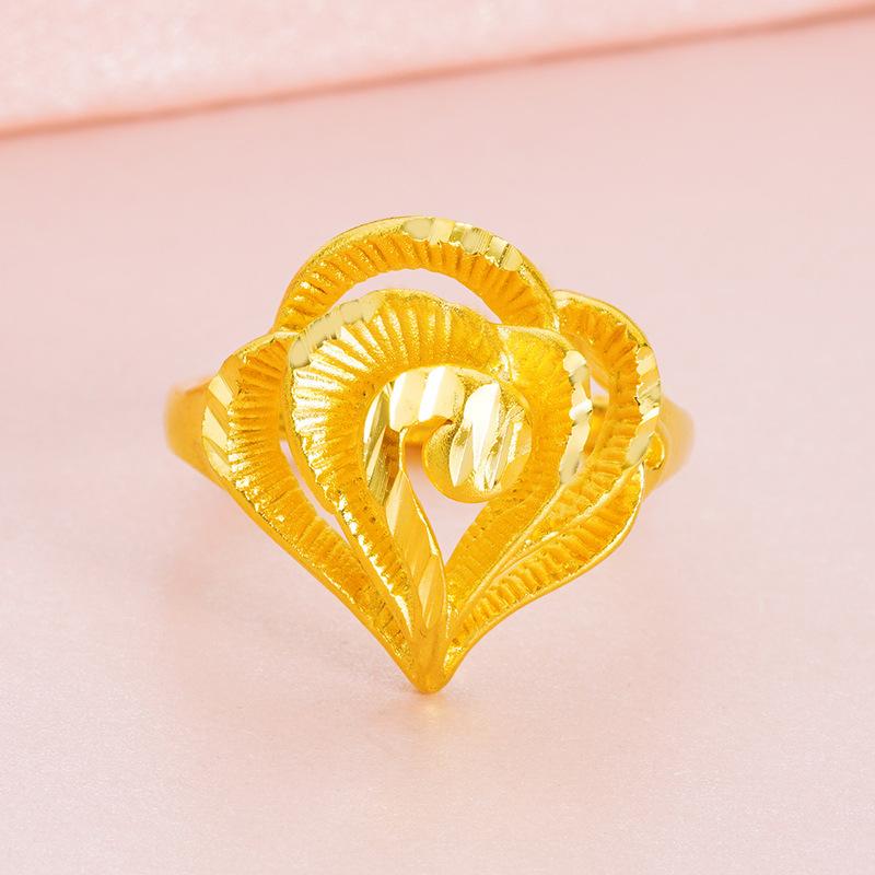 Women's Love European and American Fashion Open Ring Peach Heart Female Ring