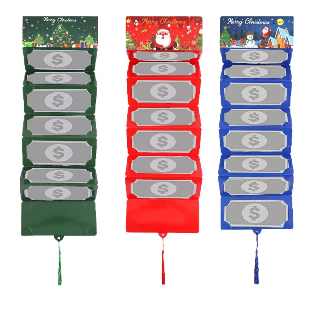 1pcs Christmas Money Holder Wallet Greeting Card Folding Cash Holder Red Envelope For New Year Thanksgiving Gift Party Money Box