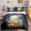 Beer Mug Tropical Paradise Bedding Duvet Cover Set Duvet Cover Pillowcases  (1*Duvet Cover 2*Pillowcases, Without Duvet Insert)