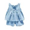 Girls Summer Cotton Linen Sleeveless Vest Two Piece Set Baby Fashionable Casual Outfit For Toddler Kids