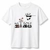 Cute Panda Flower Pattern WoUnisexs Retro Aesthetic Casual Soft Cotton Tshirt Flower Pattern Animal Printed Top