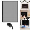 Childproofing Home Safety Black Fireplace Screen Black Woven Mesh Conceal Ashes And Charcoal Dense Grid Design Quality Materials