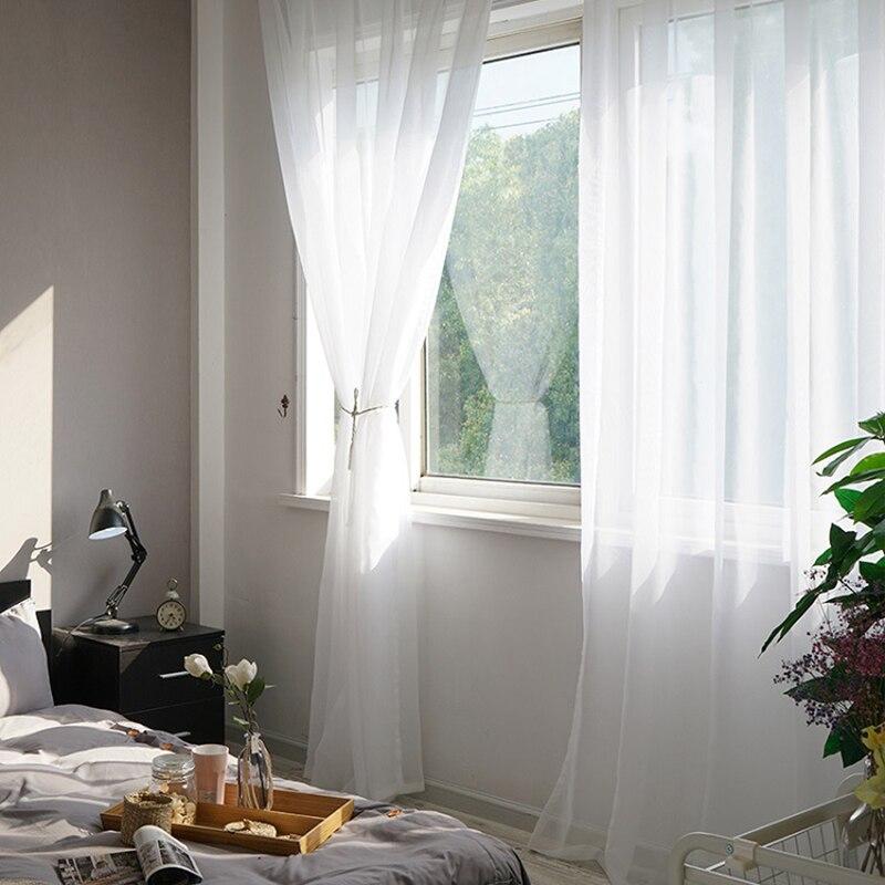 Modern Minimalist Specialty Solid Color Breathable Translucent Thin Window Screen White Window Screen