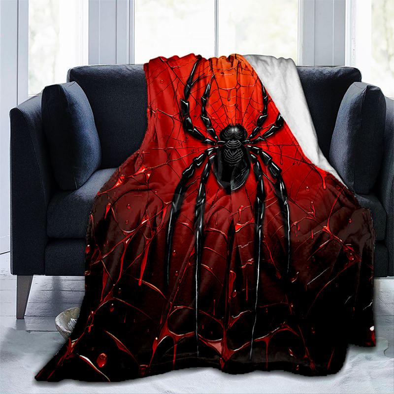 Halloween Spider Web Blanket - Creepy Cozy Throw for Sofa/Bed, Soft Flannel Gift for Horror Fans & Spooky Decor