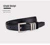Women's Genuine Leather Cowhide Pin Buckle Belt - Simple Korean Style Fashionable Waistband, Light Luxury.