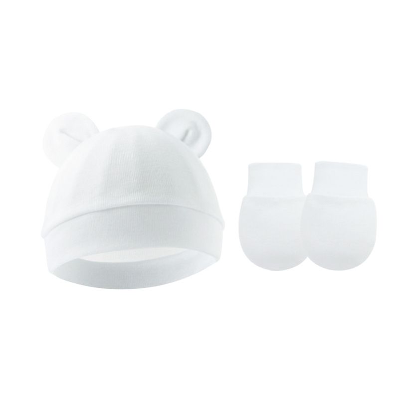 Conjunto de Chapéu e Luvas para Bebê Menina Algodão Gorro para Recém-nascidos Acessórios para Meninas Touca para Bebê Touca para Crianças Pequenas e Bebês Presente para Recém-nascidos