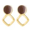 Stylish personality Xiaoxiangfeng hollow geometric square oil drop earrings, Dongdaemun, Korea, high-end commuter earrings