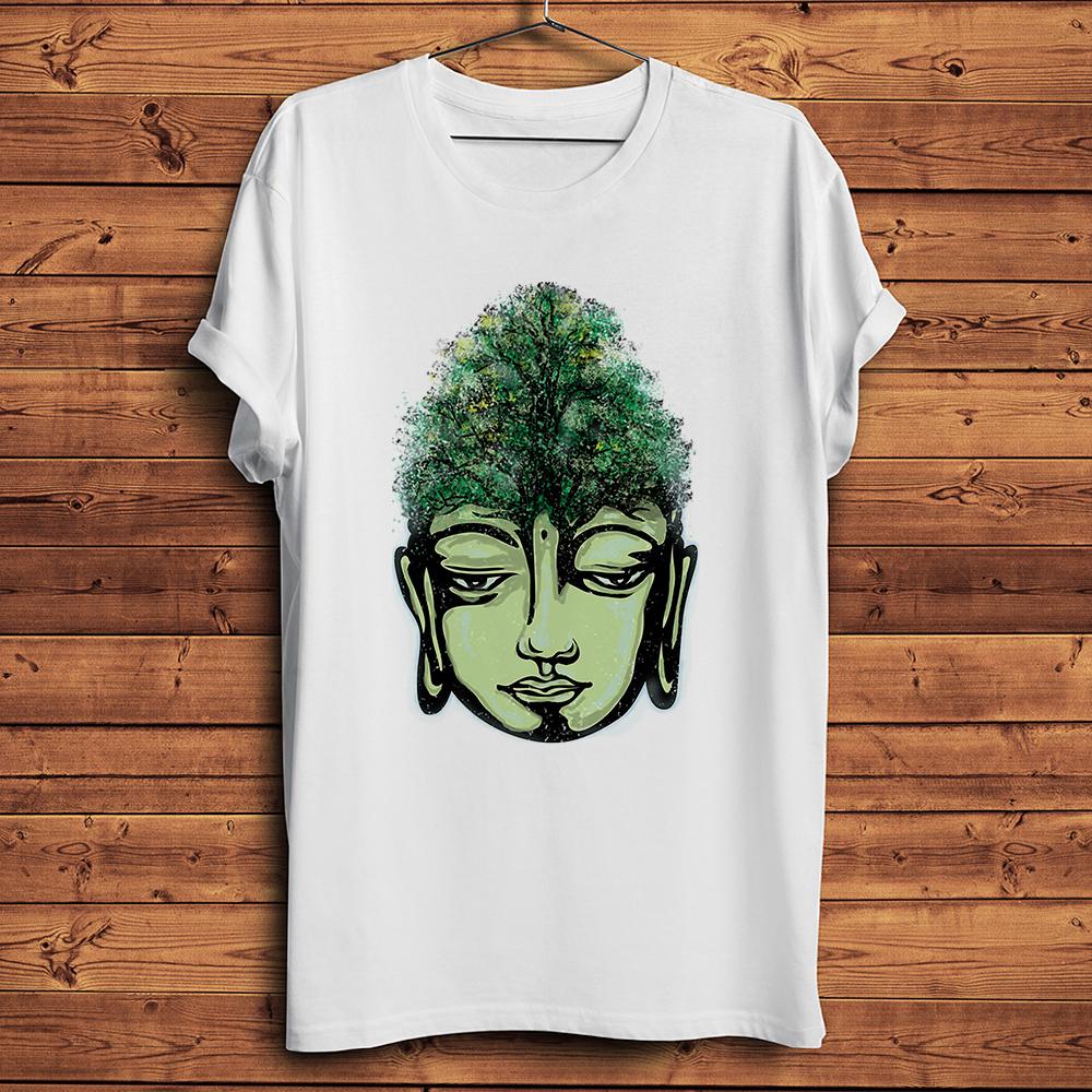 Natural Face of Sakyamuni Buddha Funny Tshirt,Men Homme Summer White Short Sleeve Casual T-Shir