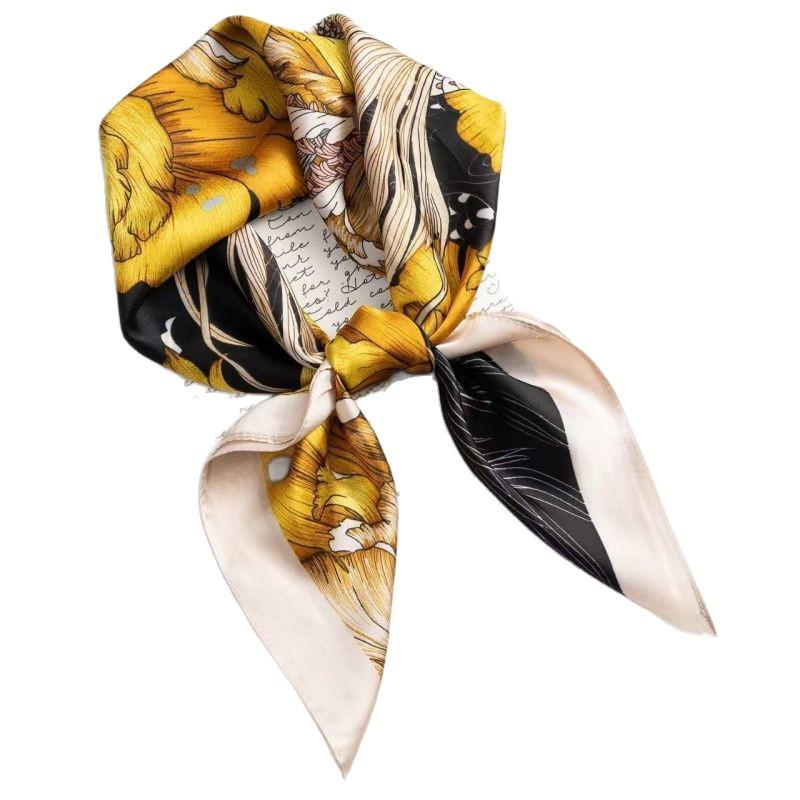70cm Versatile Fashionable Mulberry Imitation Silk Scarf for Middle-Aged & Elderly - Summer Neck Protection