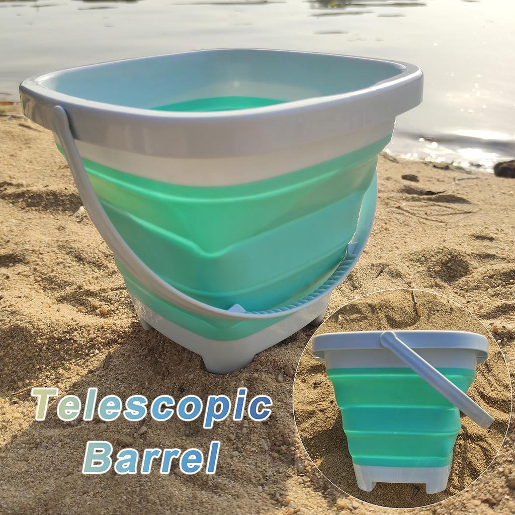 Children's Portable Silicone Folding Beach Bucket Toy Set