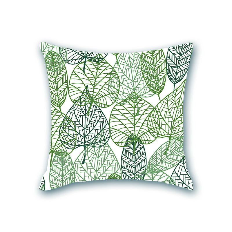 New Plant Print Decorative Imitation Super Soft Pillow Case Nordic Floral Sofa Office Bedside Cushion Cover